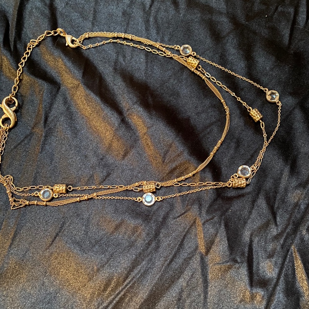 Fashion jewelry three strand gold necklace